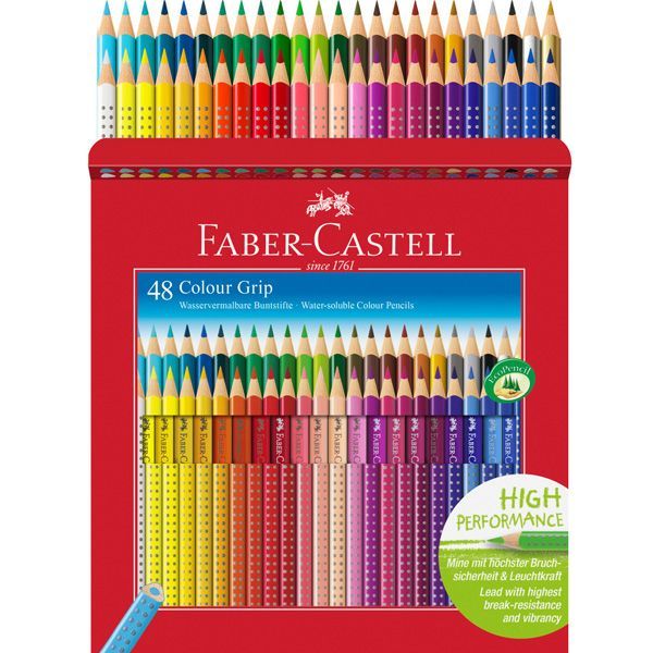 Sentirse mal Queja exagerar 🎨 🖌 Faber-Castell Estuche Cartón 48 Lápices Color Grip. -